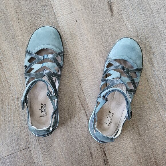 Jambu Tangerine Leather Strappy Walking Shoe Blue & Gray Size 8.5 - Picture 4 of 16